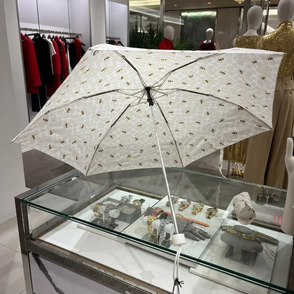 Coach Outlet Umbrella In Signature Bee Print - Picture 7 of 10